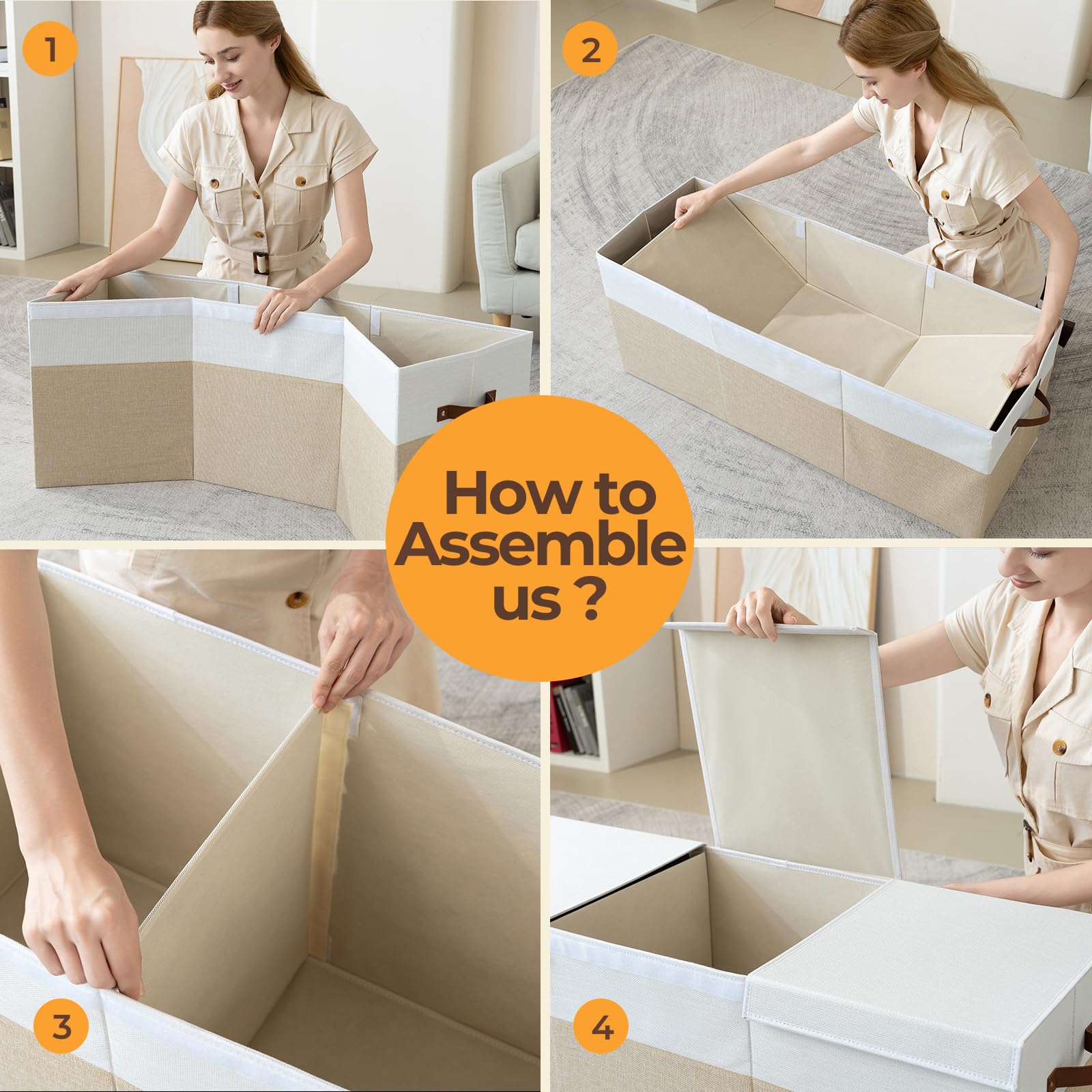 Extra Large Toy Box with Lid and Removable Dividers