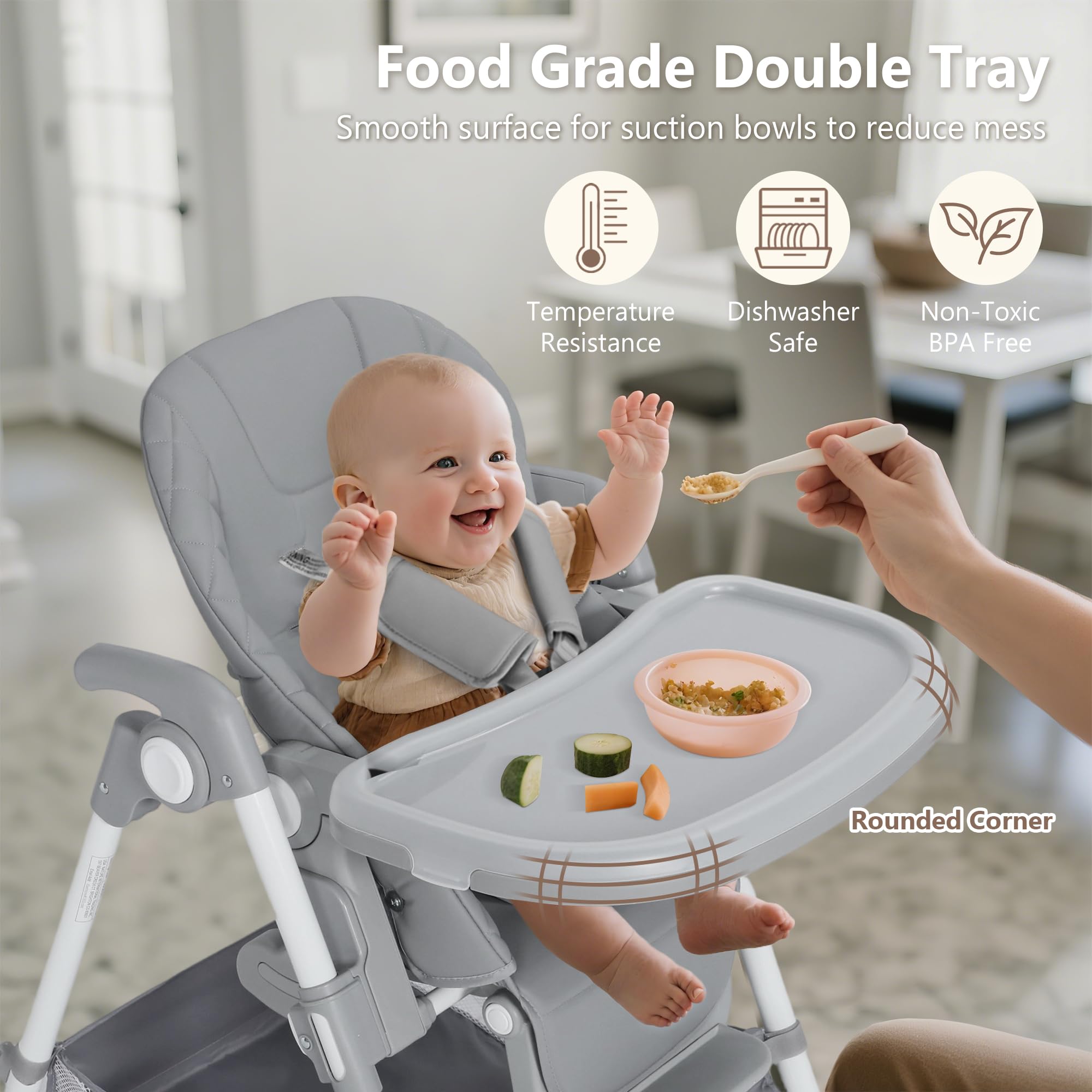 Convertible Baby High Chair with Adjustable Height and Removable Tray