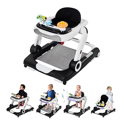 Music and Lights Baby Walker with Wheels,5-in-1 Baby Activity Center