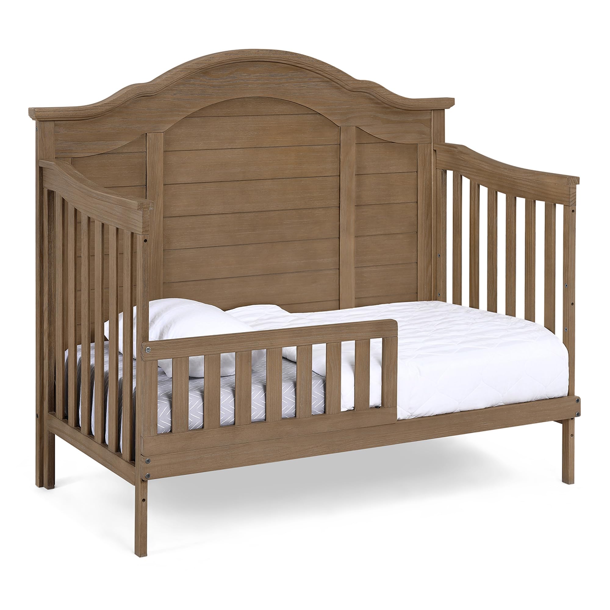 Simmons Kids Asher 6-in-1 Convertible Crib with Toddler Rail, Aged Oak