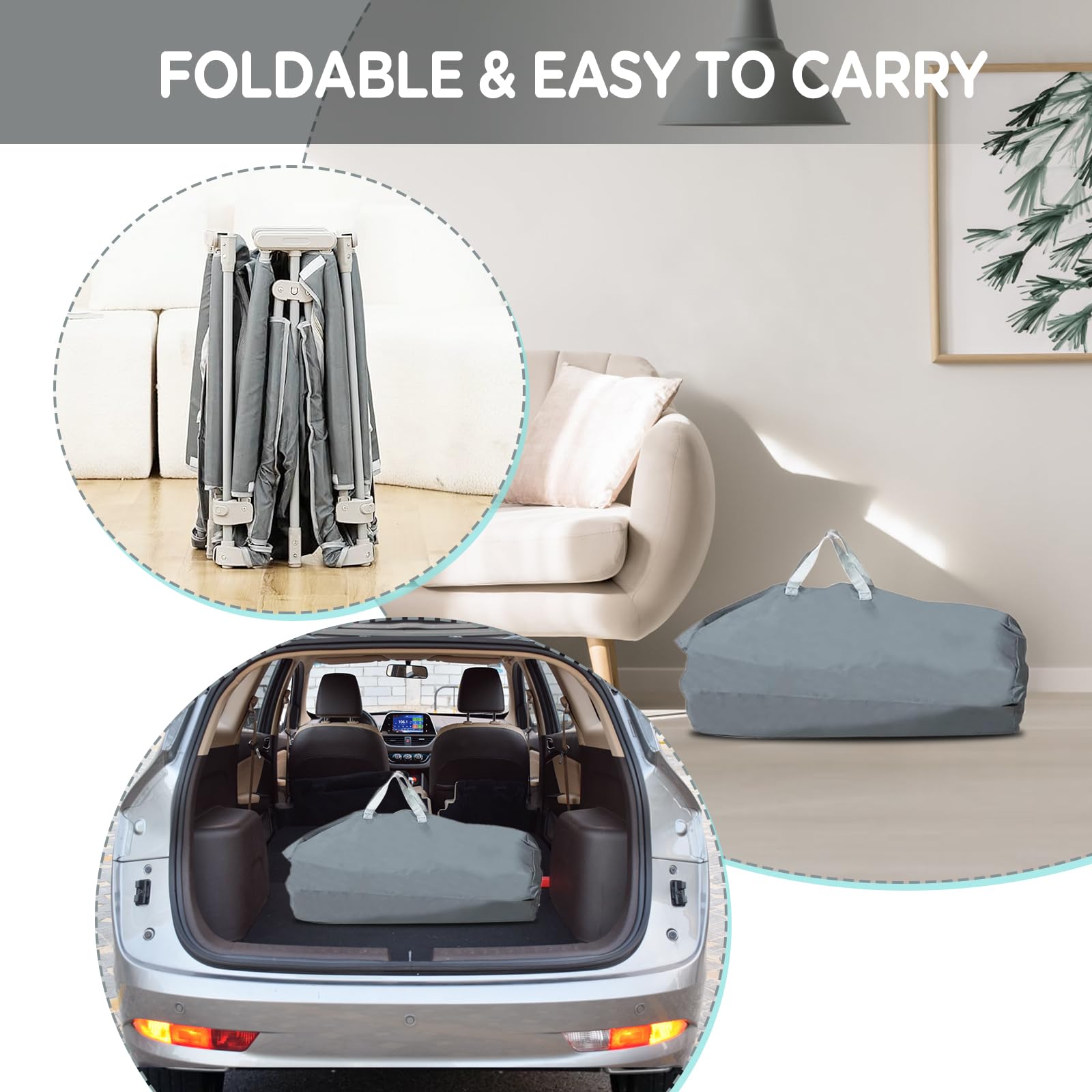 Foldable Baby Playpen with Breathable Mesh