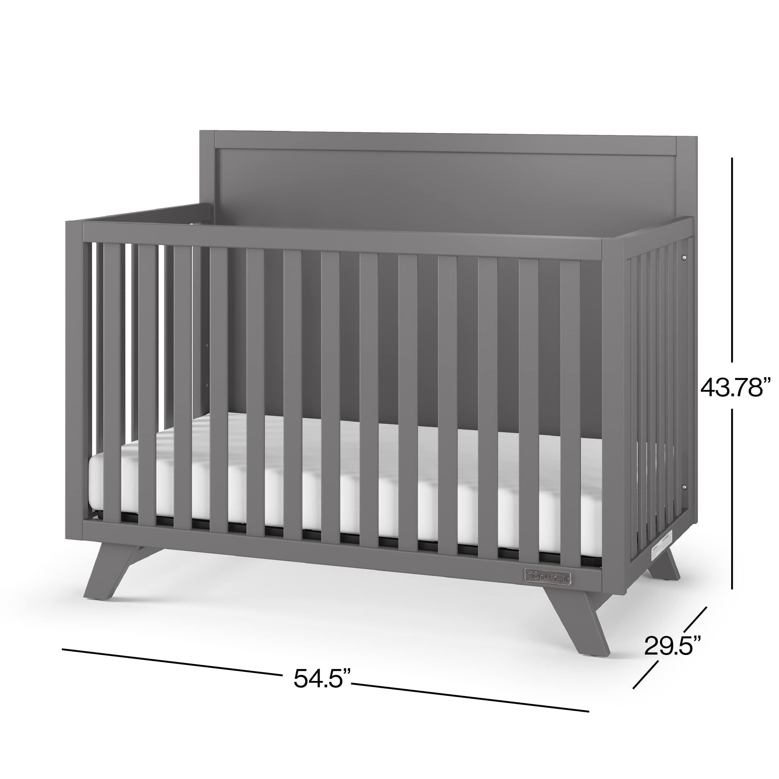 4-in-1 Convertible Crib with Flat Top and Adjustable Mattress
