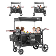 4 Seater Wagon Stroller – Deluxe Quad Wagon for 4 Kids with Snack Trays