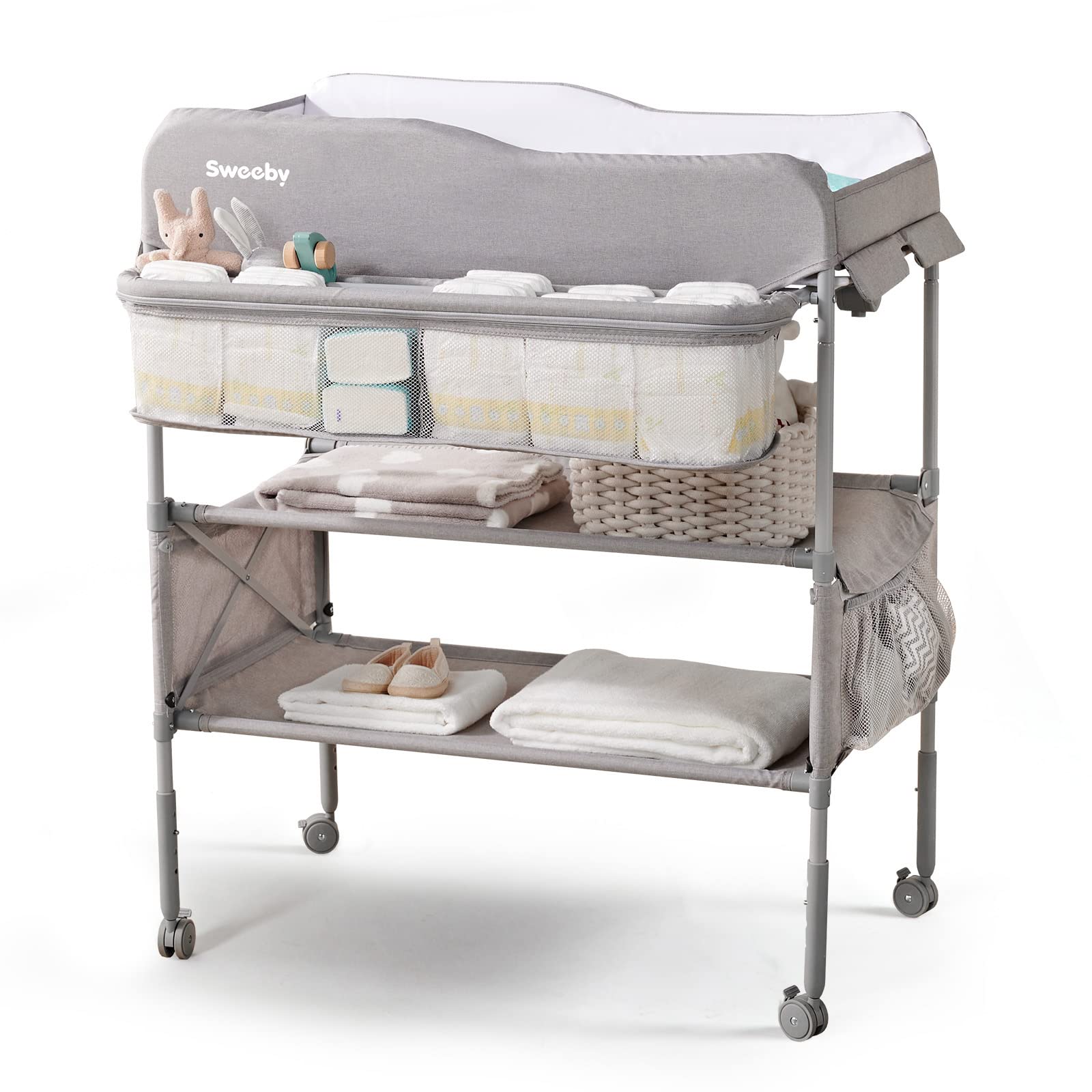 Portable Baby Changing Table, Foldable Diaper Changing Stationrn