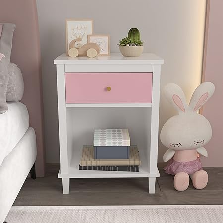 Modern Nightstand, Kids Nightstand with One Drawer