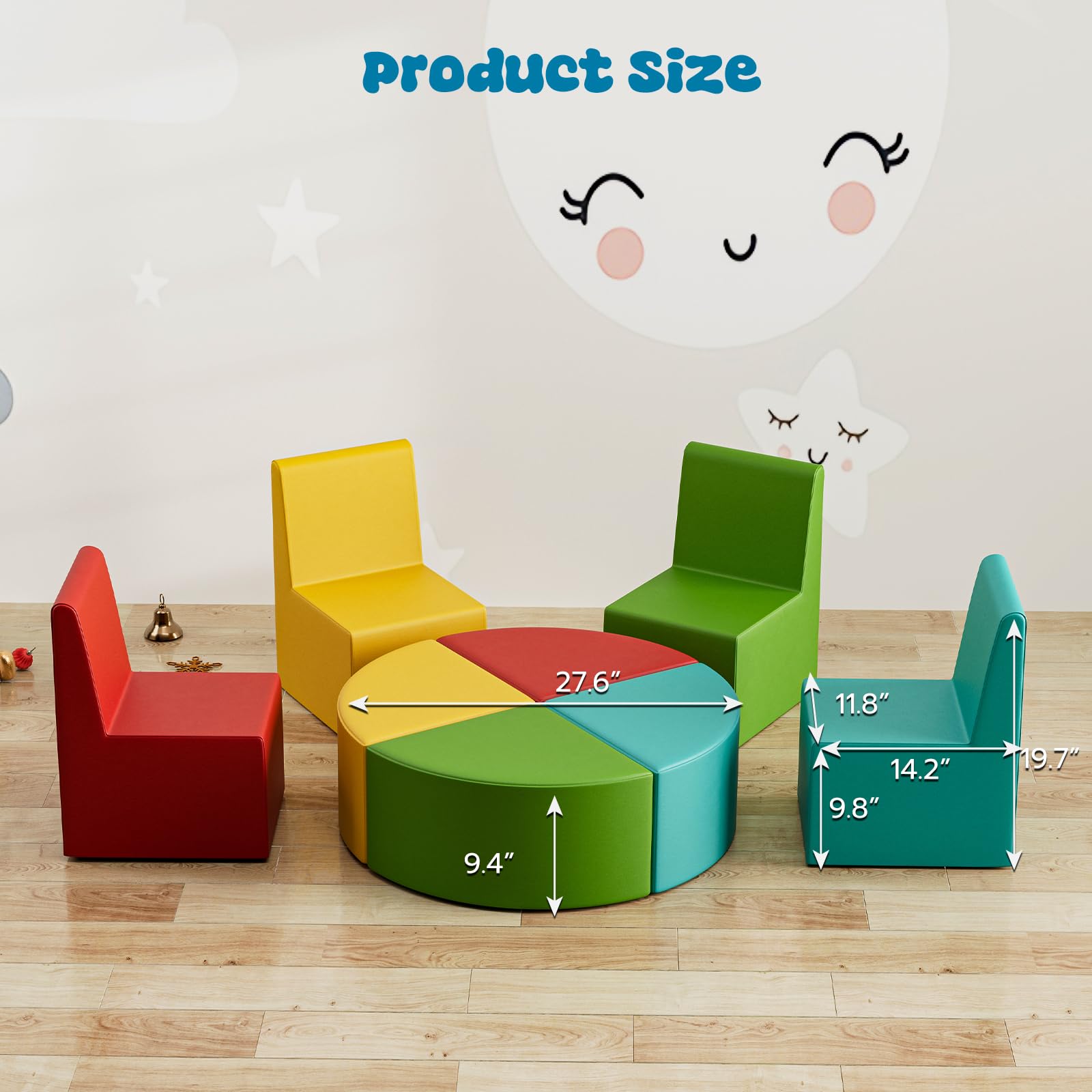 Kids Modular Sofa Set 8 Pieces Colorful Seating