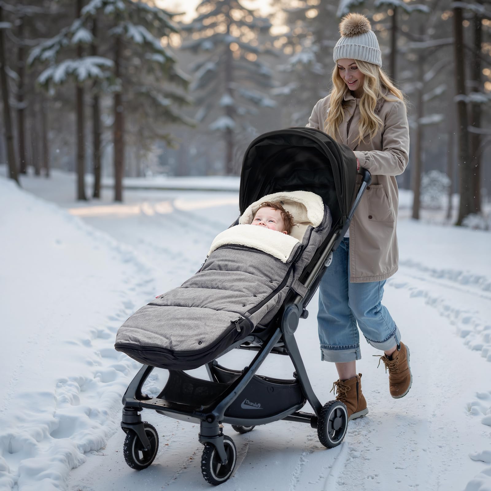 Universal Footmuff | Easily Attaches to Most Strollers | Ultra-Plush, Weather-Proof