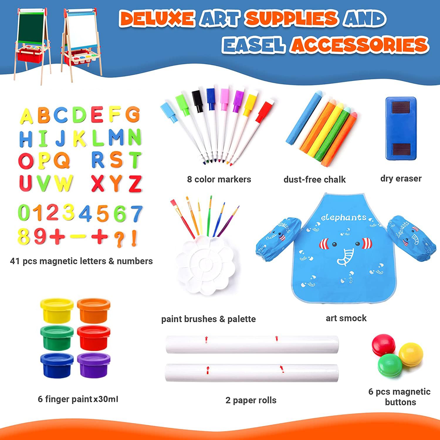 Double-Sided Kids Art Easel with 100+ Accessories