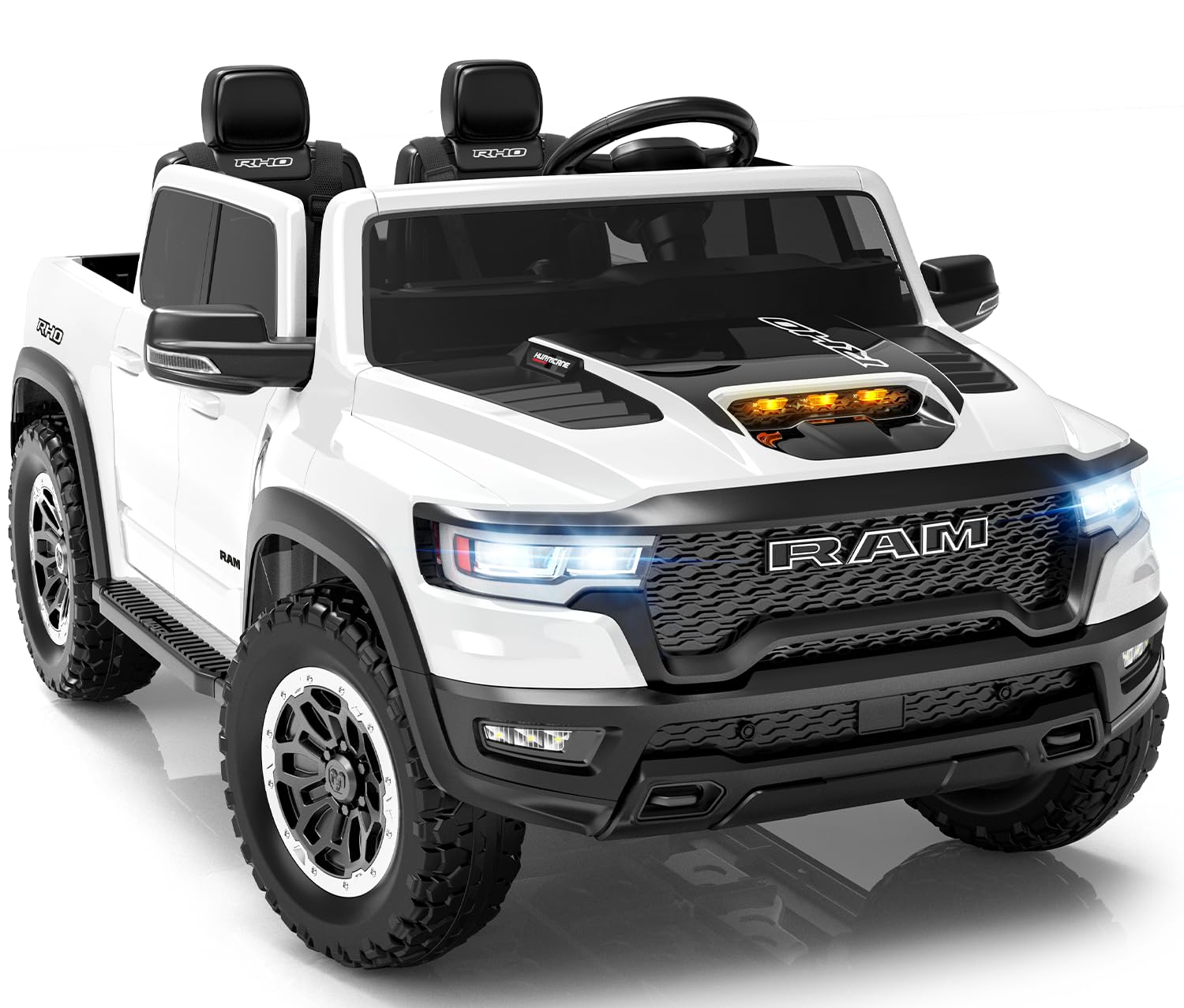 2 Seater Electric Car for Kids, Licensed RAM 1500 RHO 24V Ride on Truck w/Remote Control