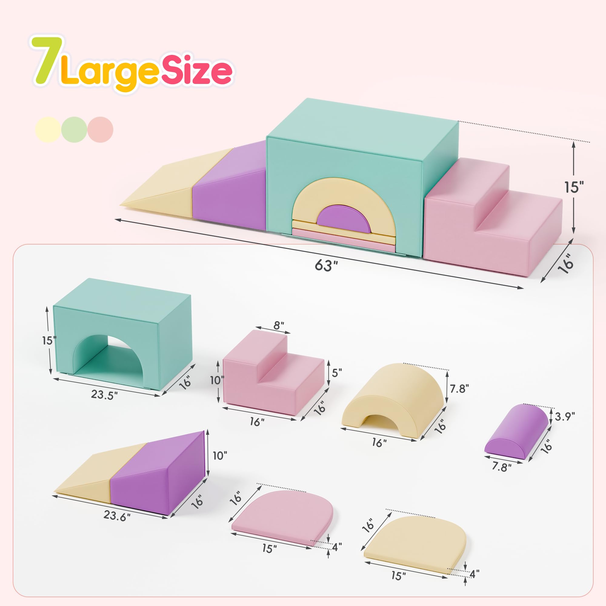 Soft Foam Climbing Blocks Set for Toddlers
