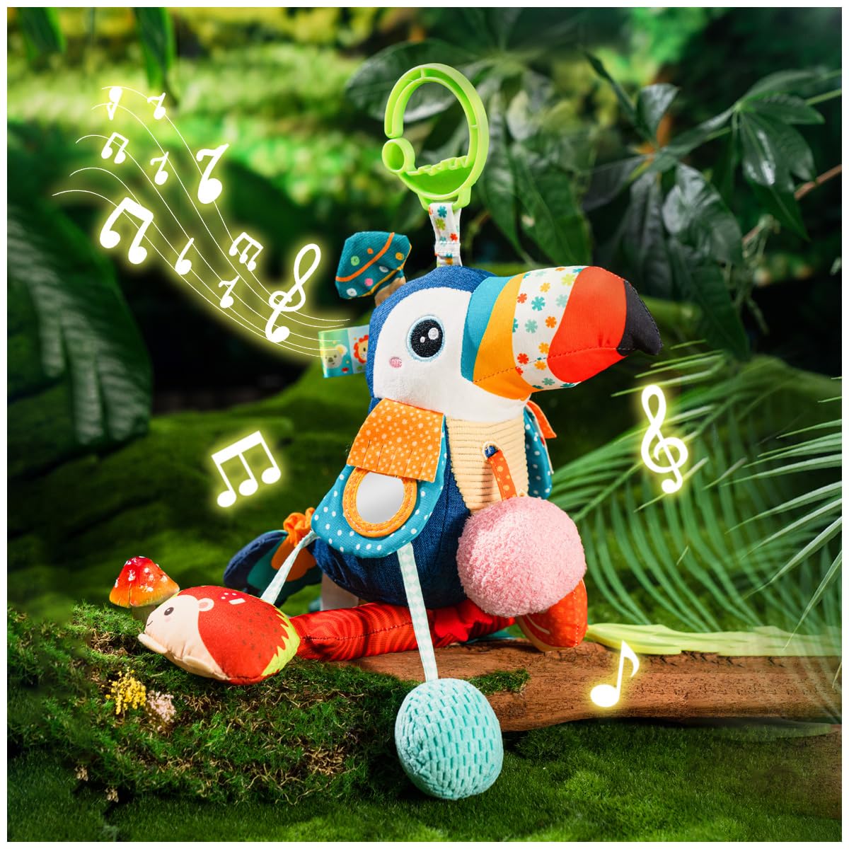 Musical Activity Pull String Hanging Toy for Baby Stroller Car Seat Crib Play Gym