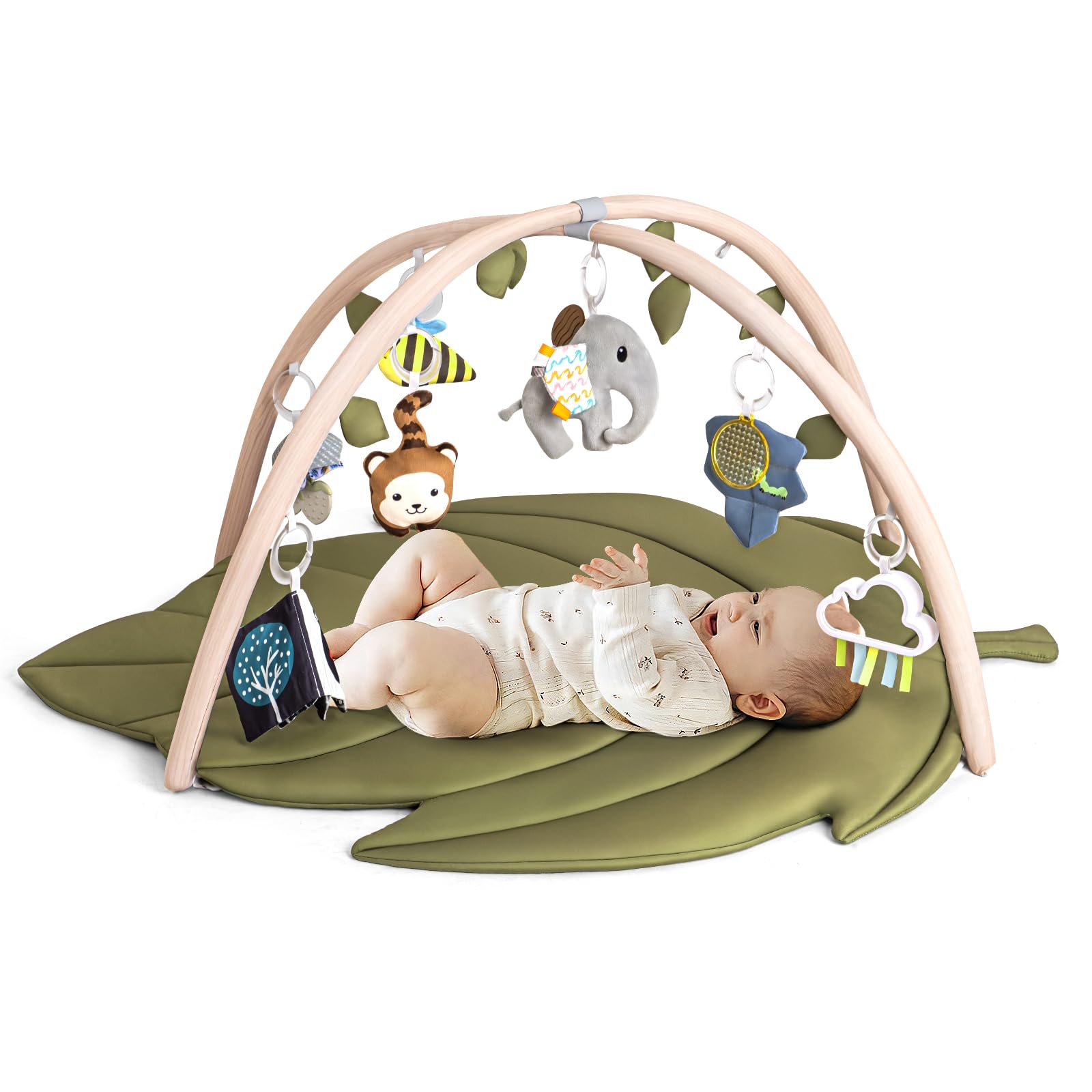 Infant Activity Center for Newborn to Develop Motor Cognition Leaves Leaf-Shaped Baby