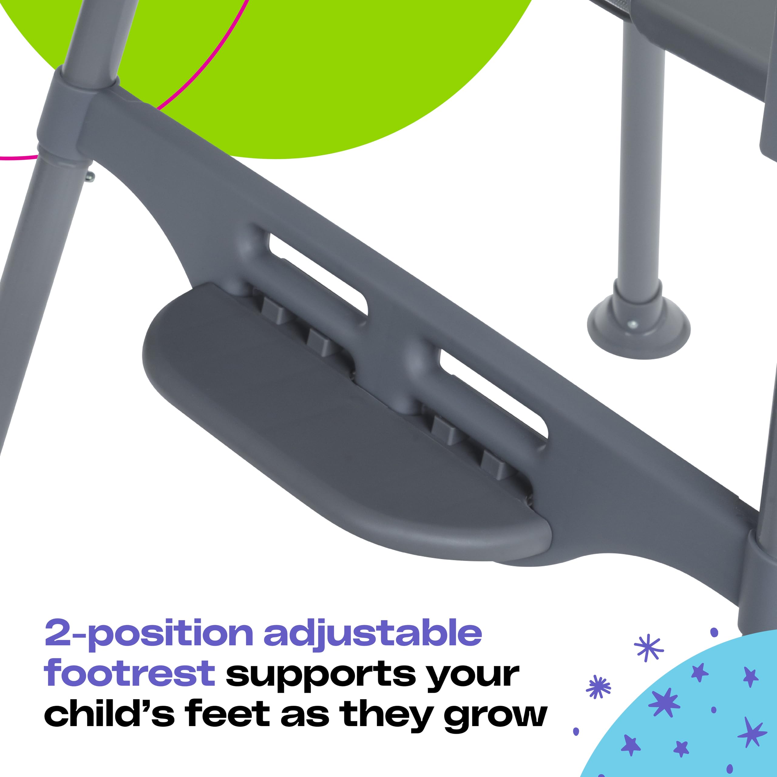 Lightweight Portable High Chair with Adjustable Tray and Footrest
