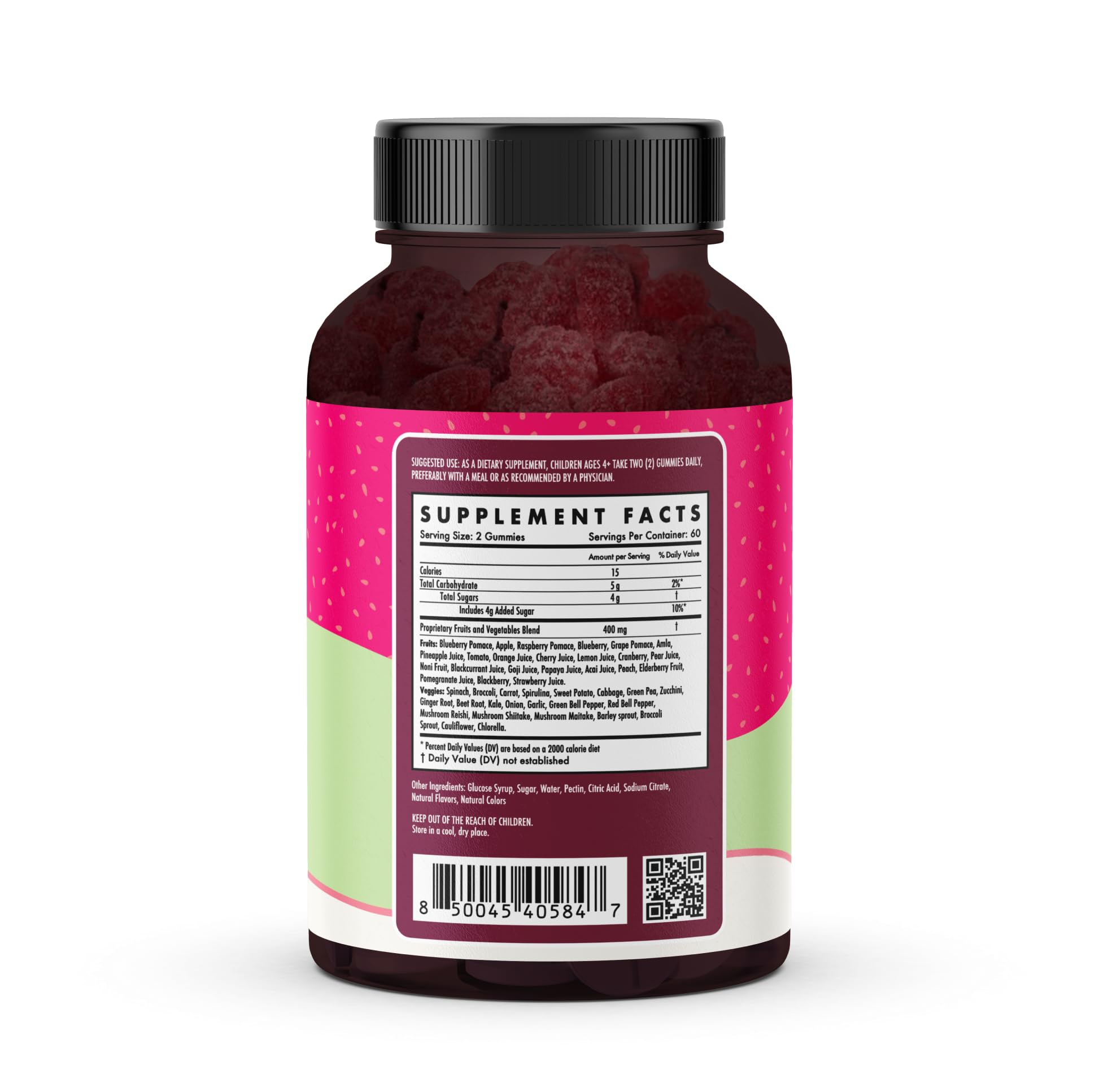 Kids' Fruit & Veggie Gummy Supplement | 120 Gummies - 2 Month Supply