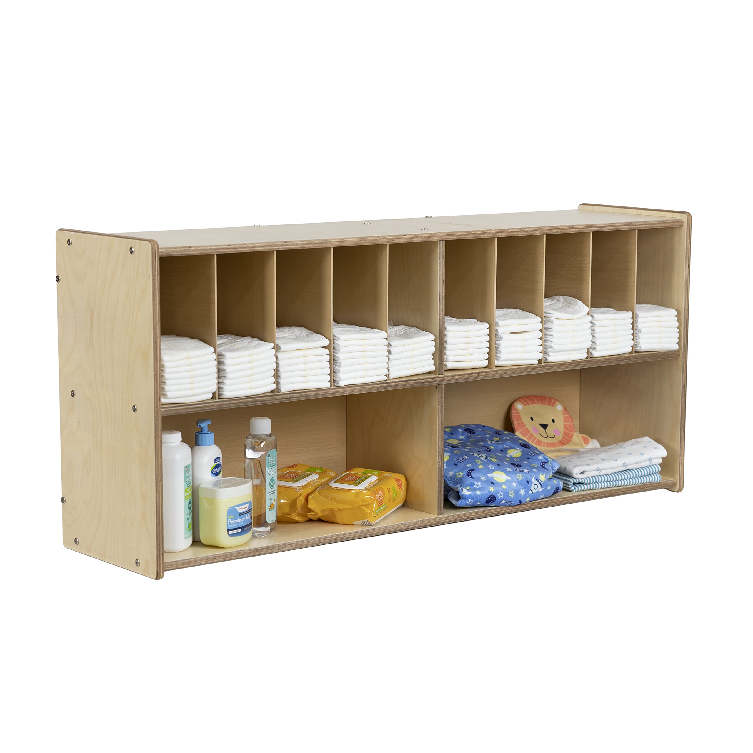 Diaper Storage Organizer, 100% Birch Plywood Wall Mount