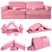 Kids Play Couch, 10 Pcs Toddler Sofa, Foam Modularized Convertible Set for Playroom