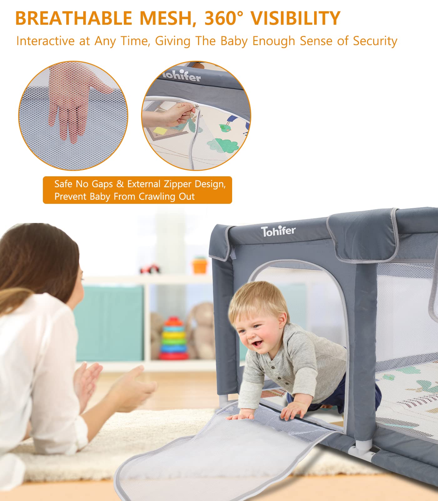 Large Baby Playpen with Mat