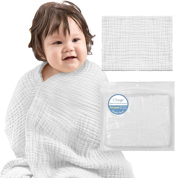 Bath Towel - 9 Layers 100% Cotton Muslin, Super Quick Dry, Medical