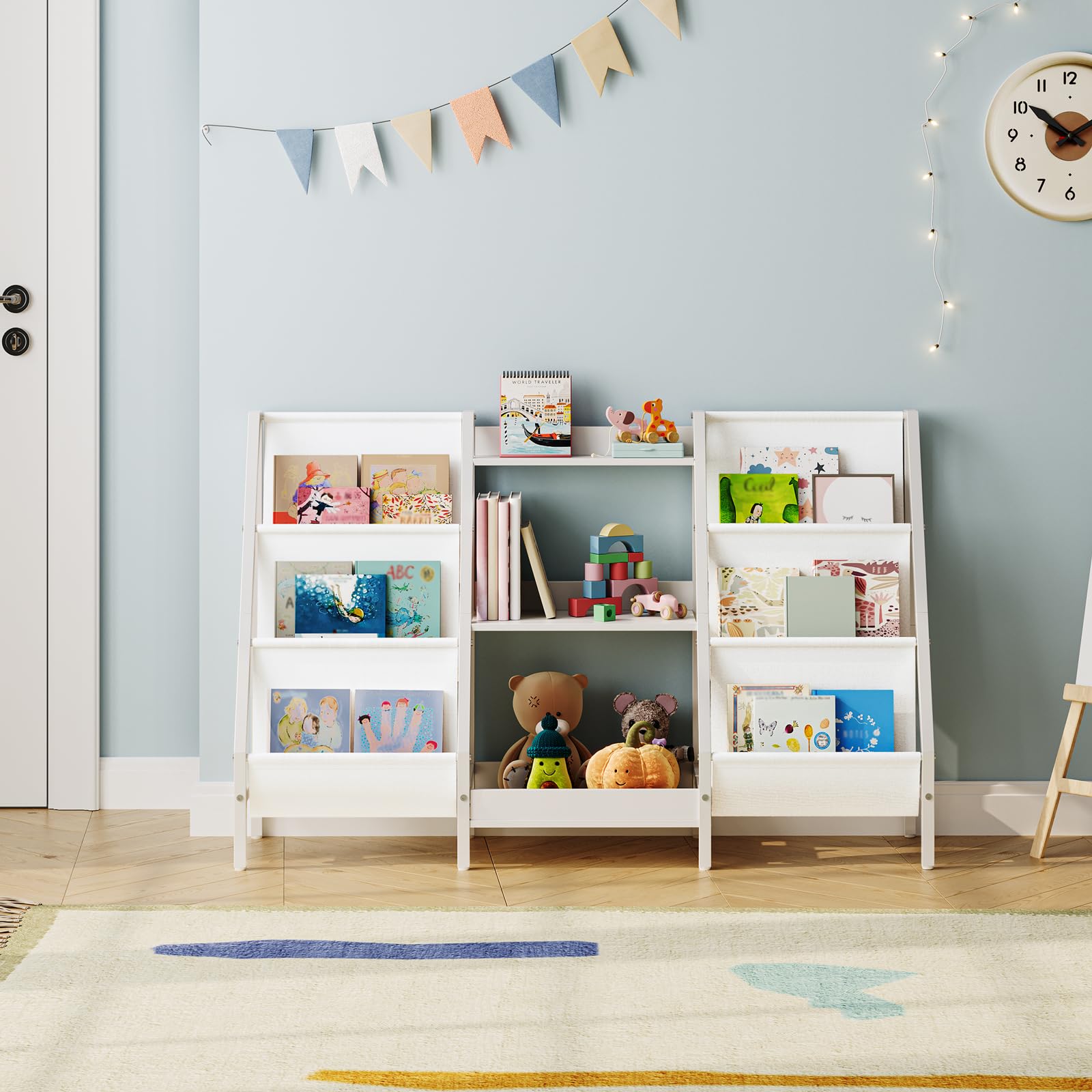 Kids Bookshelf and Toy Organizer, 3-Tier Bookshelf for Kids