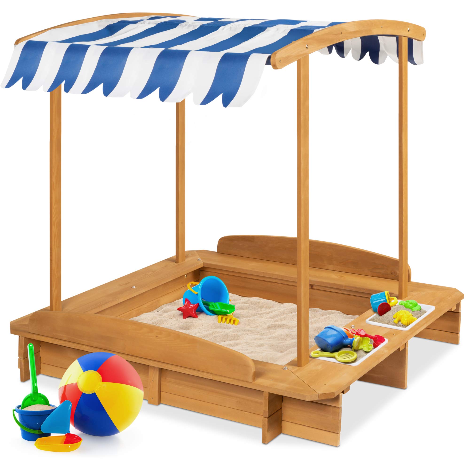 Kids Wooden Cabana Sandbox Play Station for Children