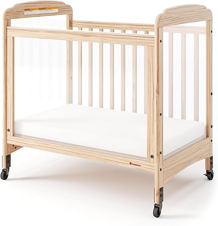 Serenity Compact Clearview Daycare Crib, Fixed Side