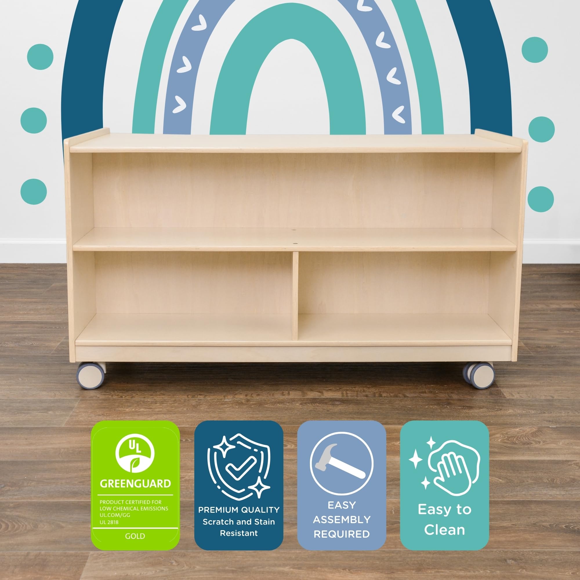 Double-Sided Mobile Storage Unit for Kids