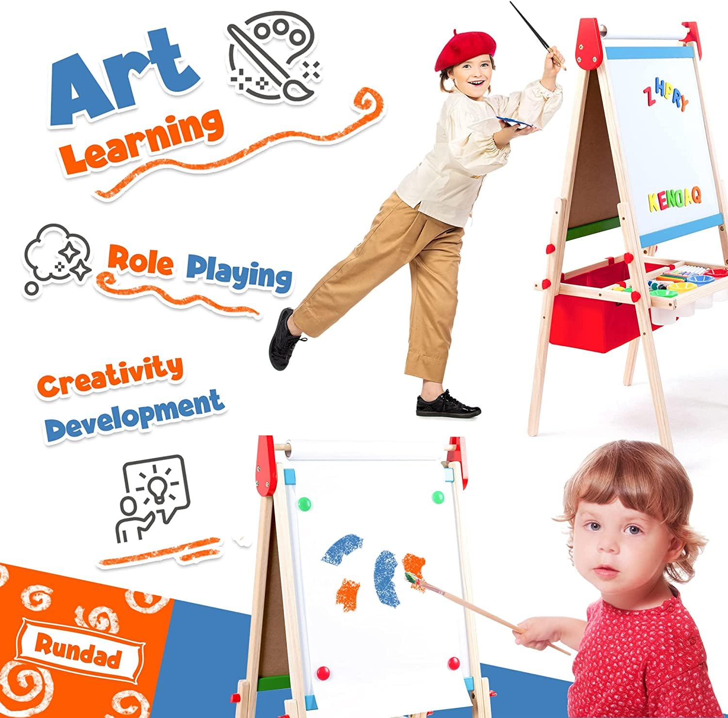 Double-Sided Kids Art Easel with 100+ Accessories
