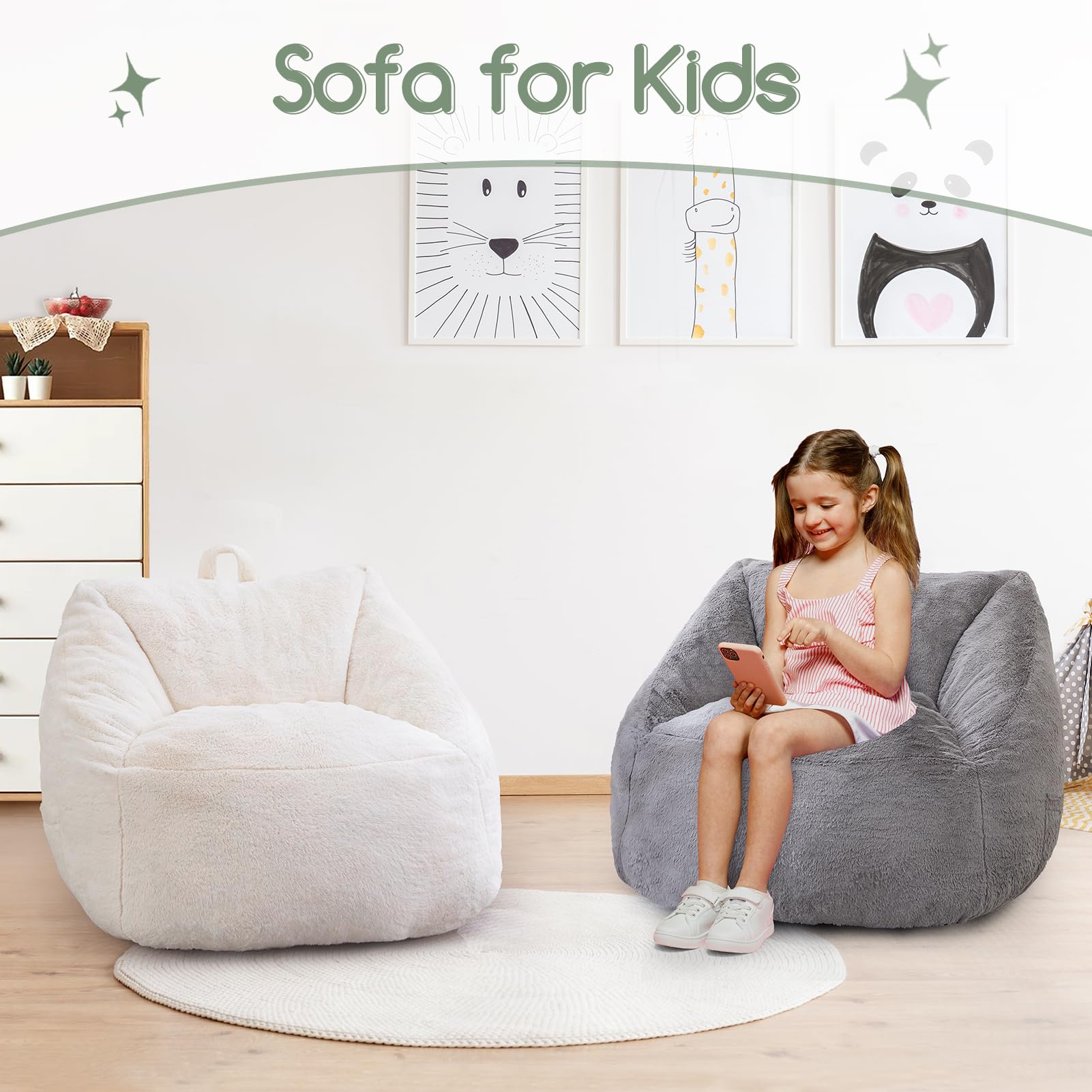 Kids Bean Bag Chair with Handle