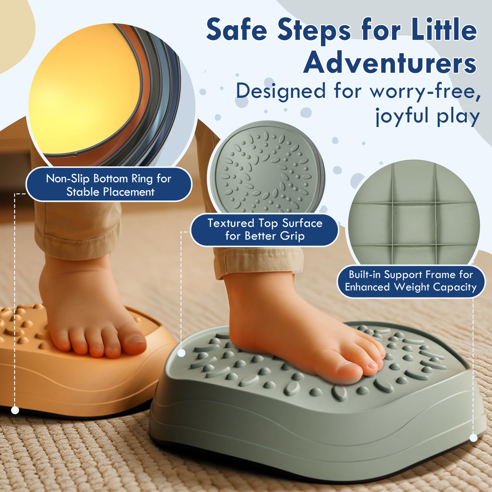 Stepping Stones for Kids - Non-Slip Balance Toys Indoor Outdoor