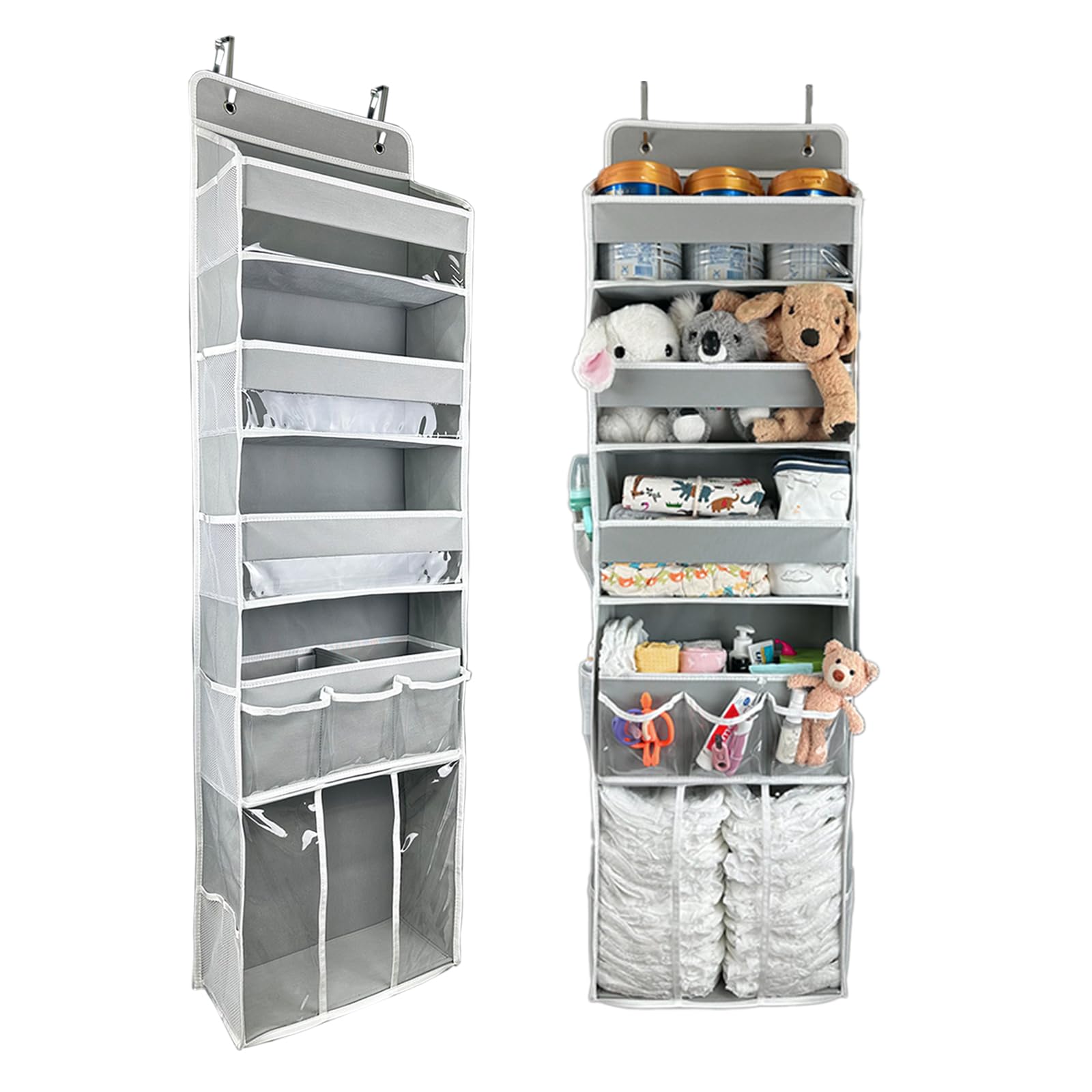 Storage Organizer,with 3 Bins 1 Movable Baby Diaper Caddy