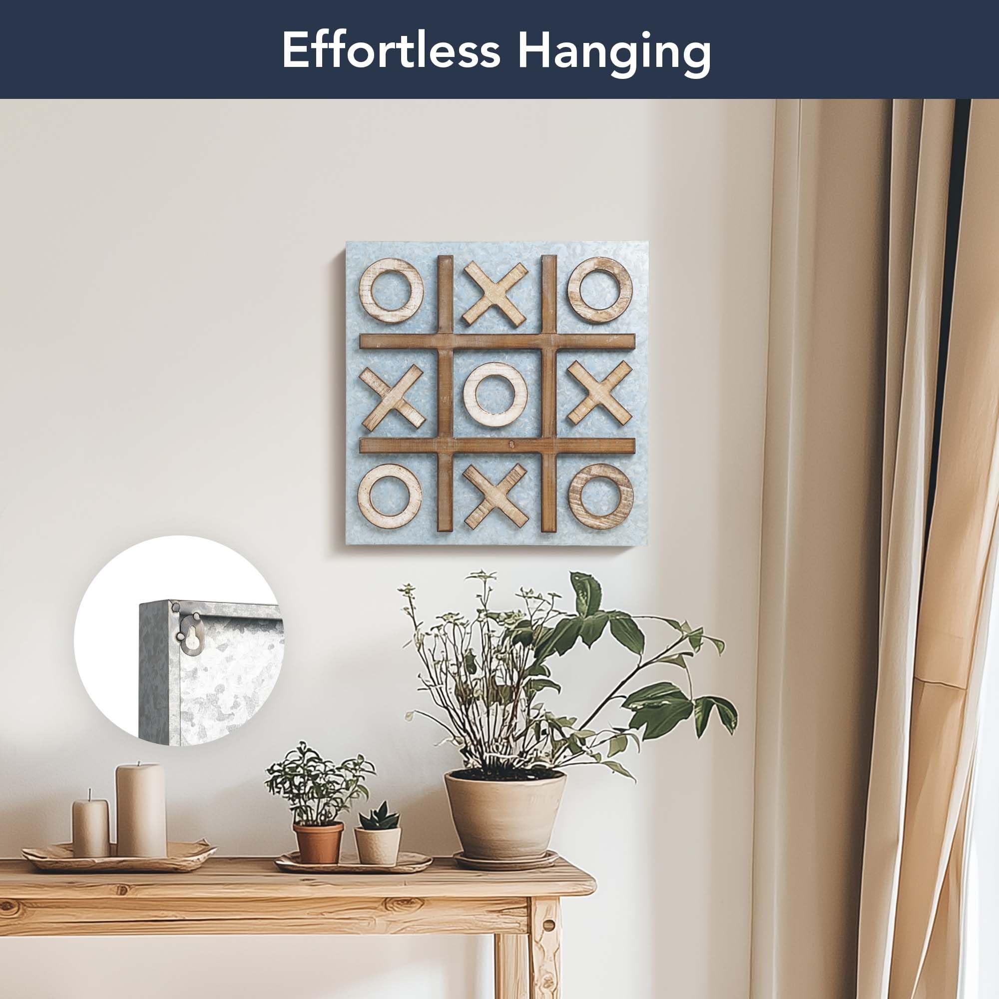 Art Decor Magnetic Tic Tac Toe Board Game Set - Wall Mounted