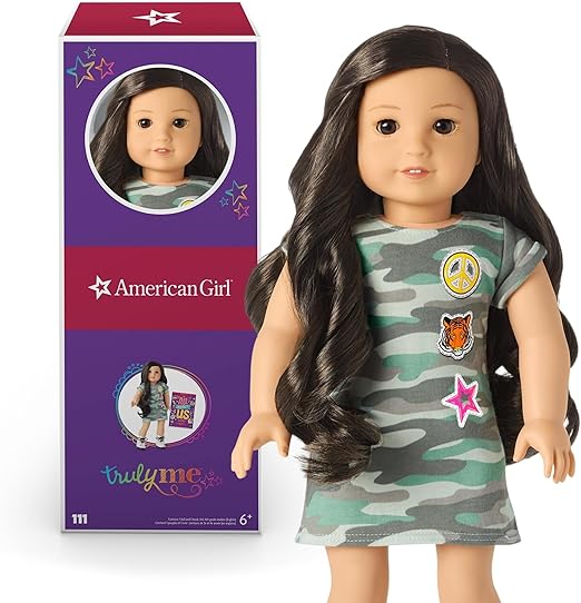 Truly Me 18-inch Doll #107 with Brown Eyes, Brown Hair, Light-to-Medium Skin