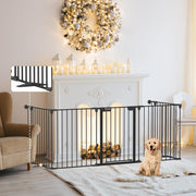 Dog Gate 27.5"-129" Extra-Wide Playpen, Freestanding Pet Gate, Puppy Fence