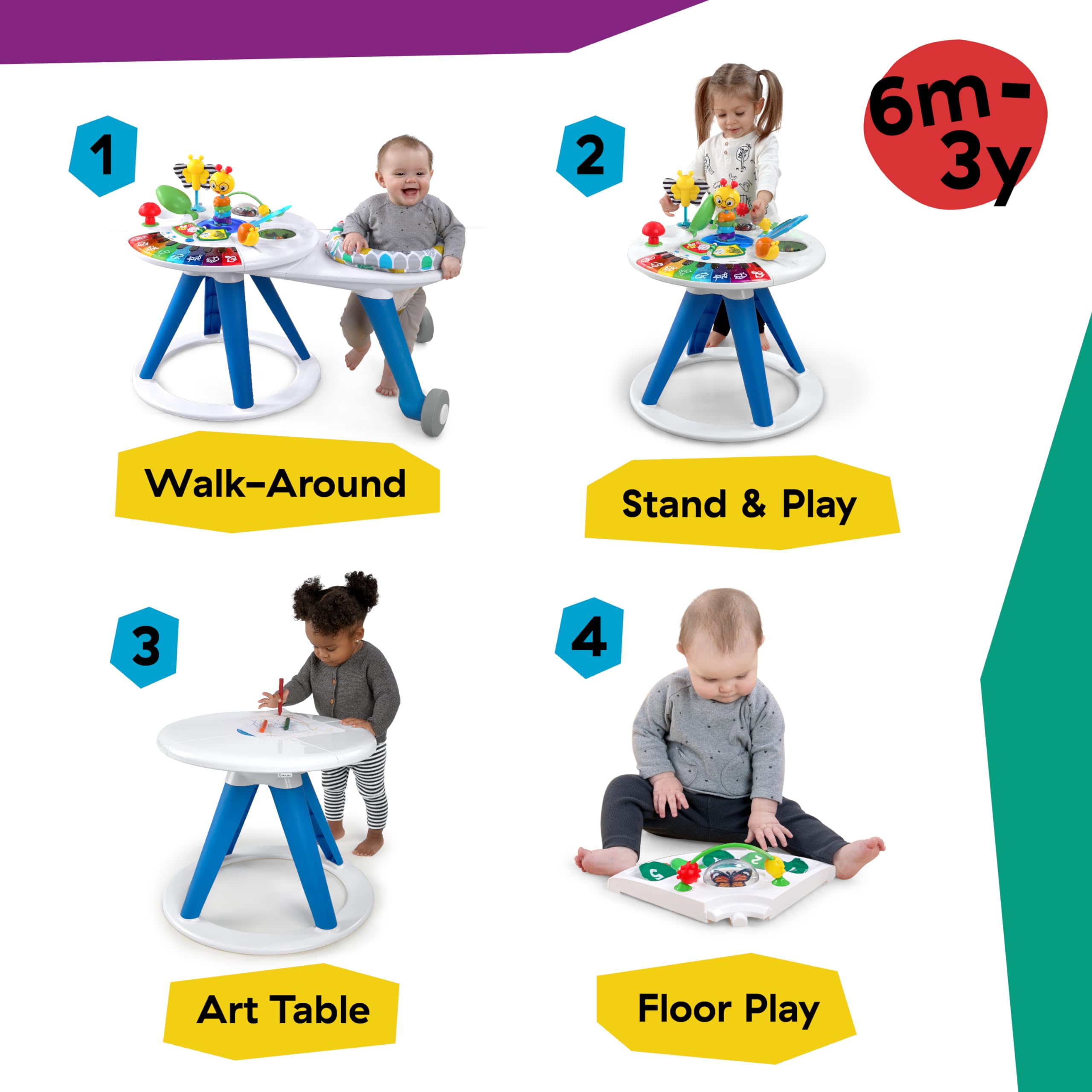 4-in-1 Baby Activity Center Walker Discovery Table