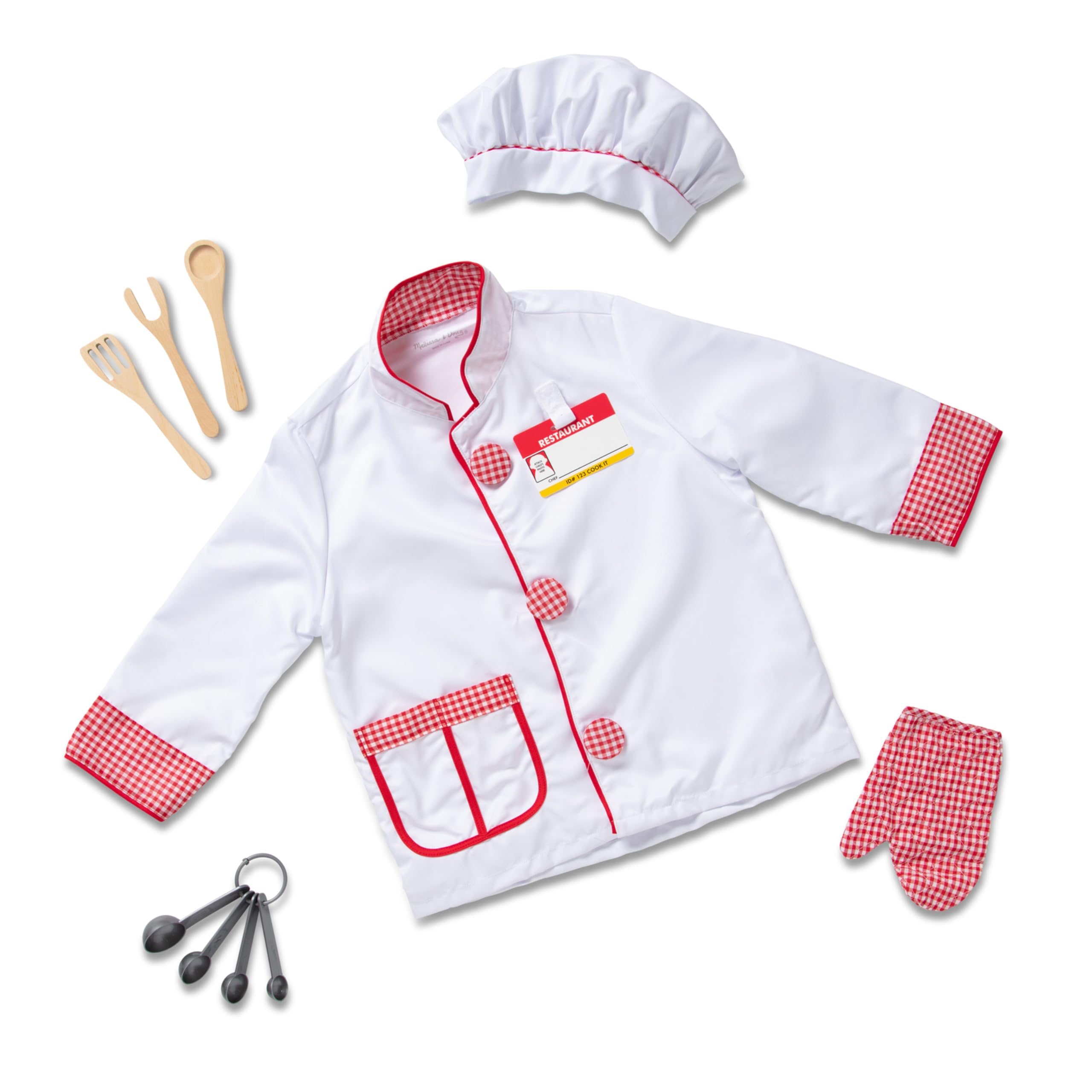 Chef Role Play Costume Dress -Up Set With Realistic Accessories Pretend