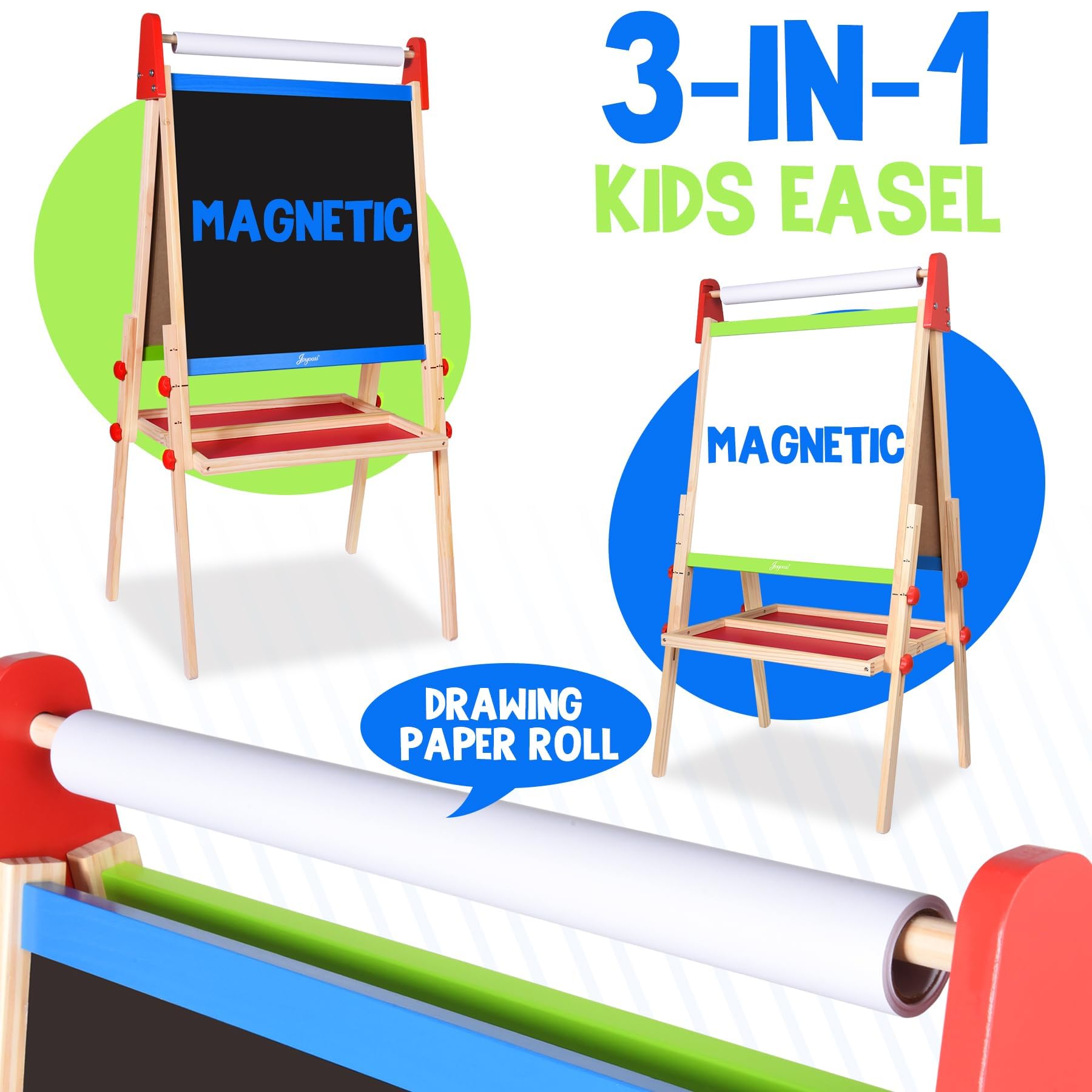 Kids Art Easel Double Sided Magnetic Whiteboard Chalkboard