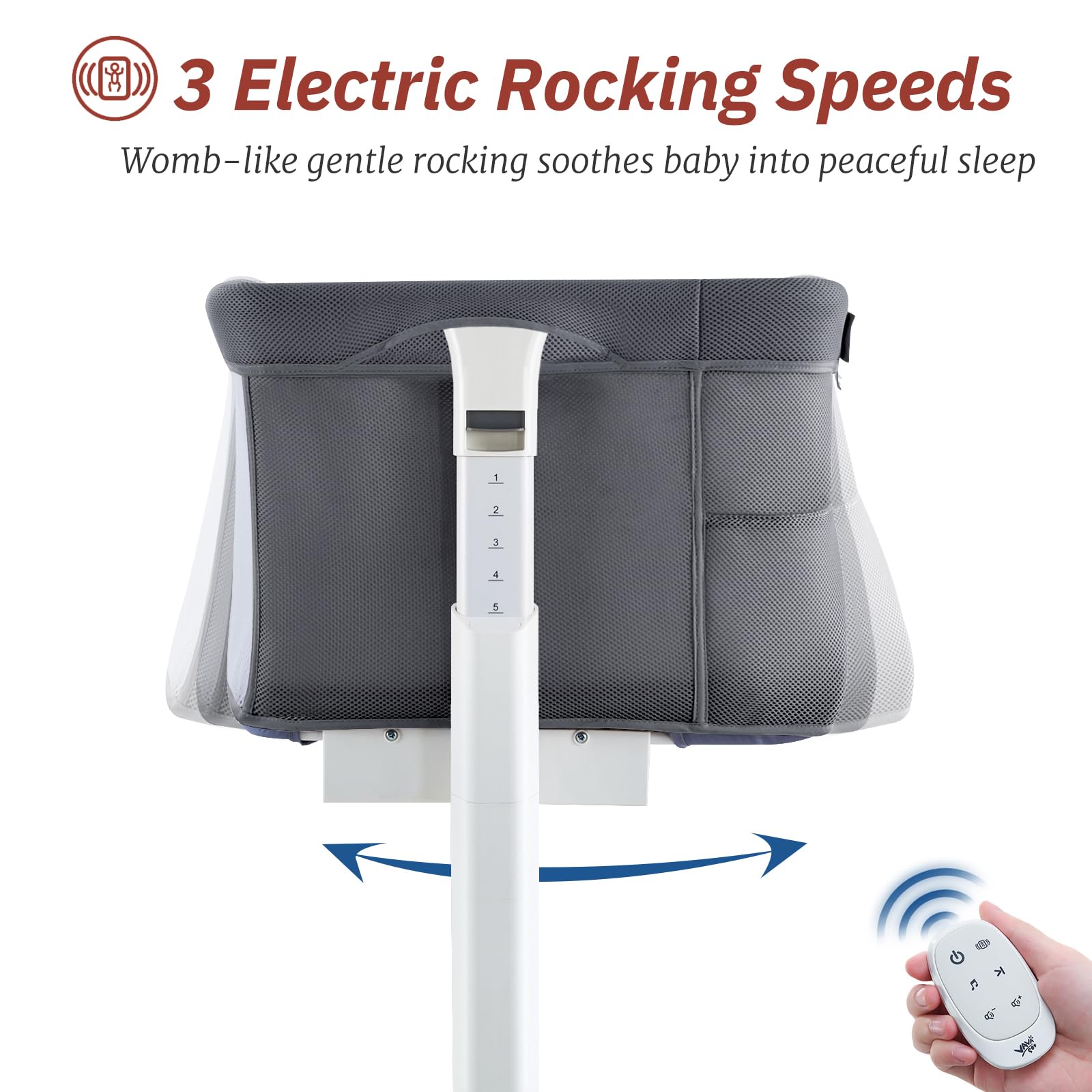 Electric Rocking Bassinet with Bedside Sleeper
