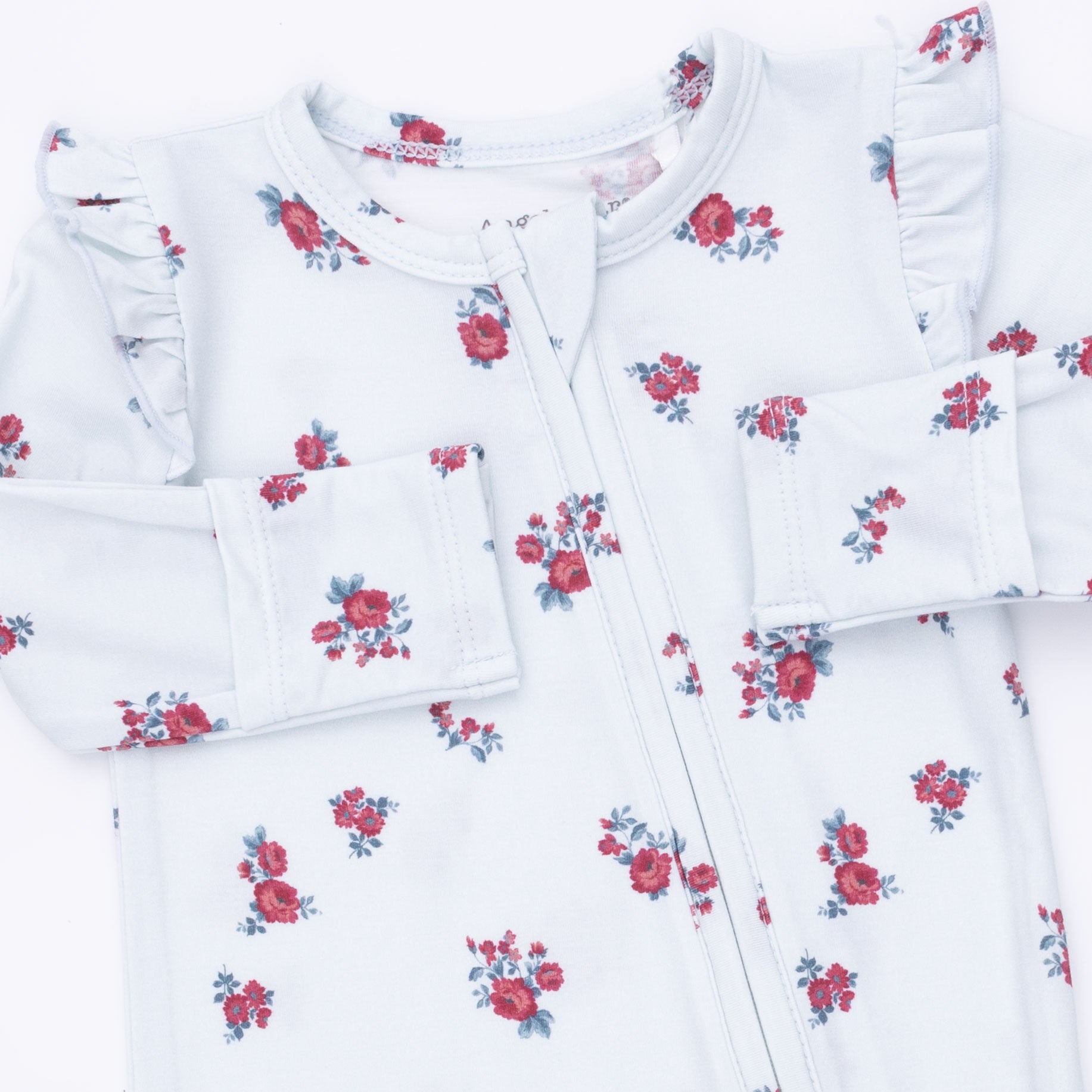 Alyssa Floral - 2 Way Ruffle Sleeve Zipper Footie