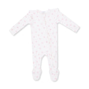 Little Horseshoes Pink - 2 Way Ruffle Sleeve Zipper Footie
