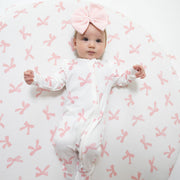 Pretty Bows - 2 Way Ruffle Sleeve Zipper Footie