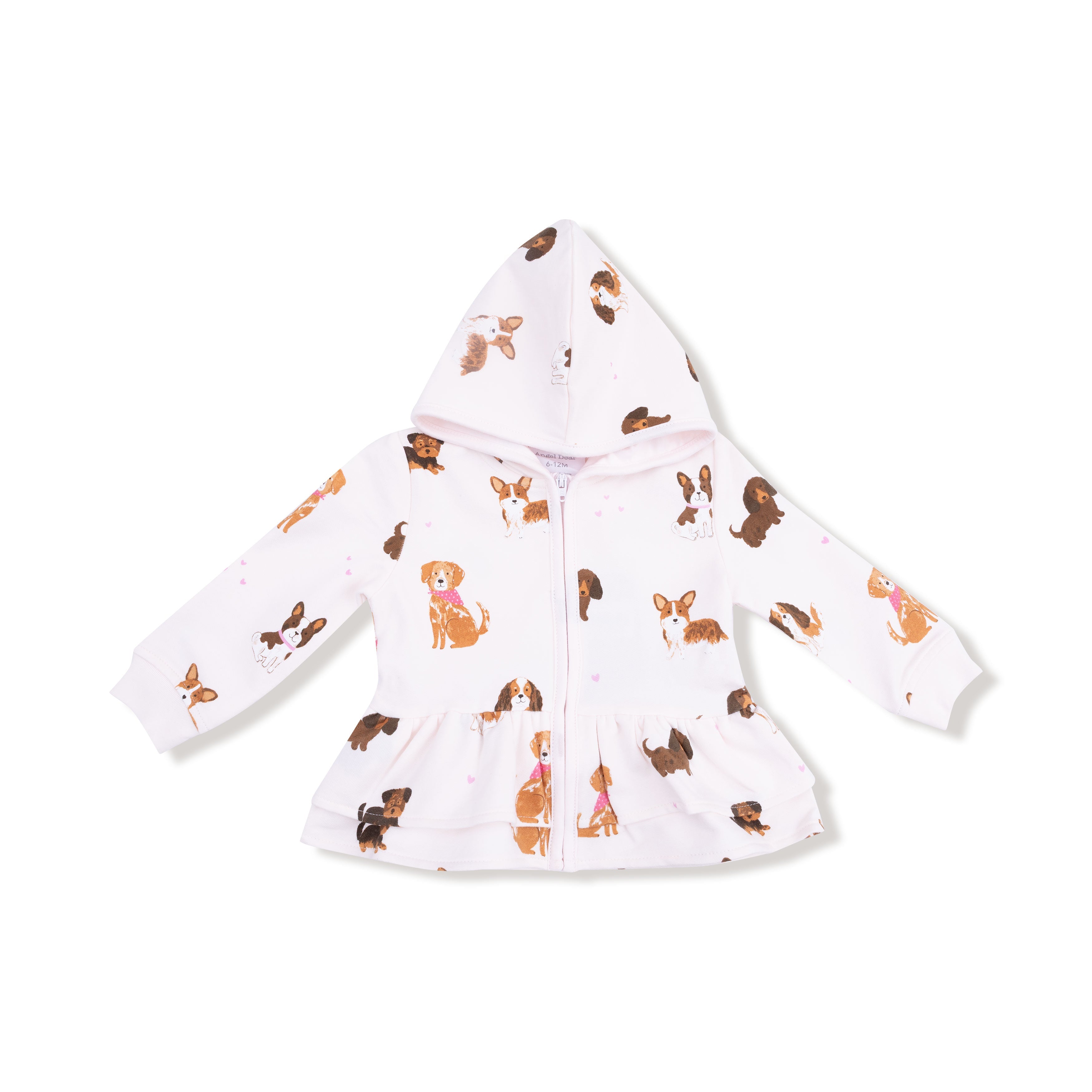 Best Friend Dogs - Pink - Zip Peplum Hoodie