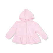 Varsity - Pink - Zip Peplum Hoodie