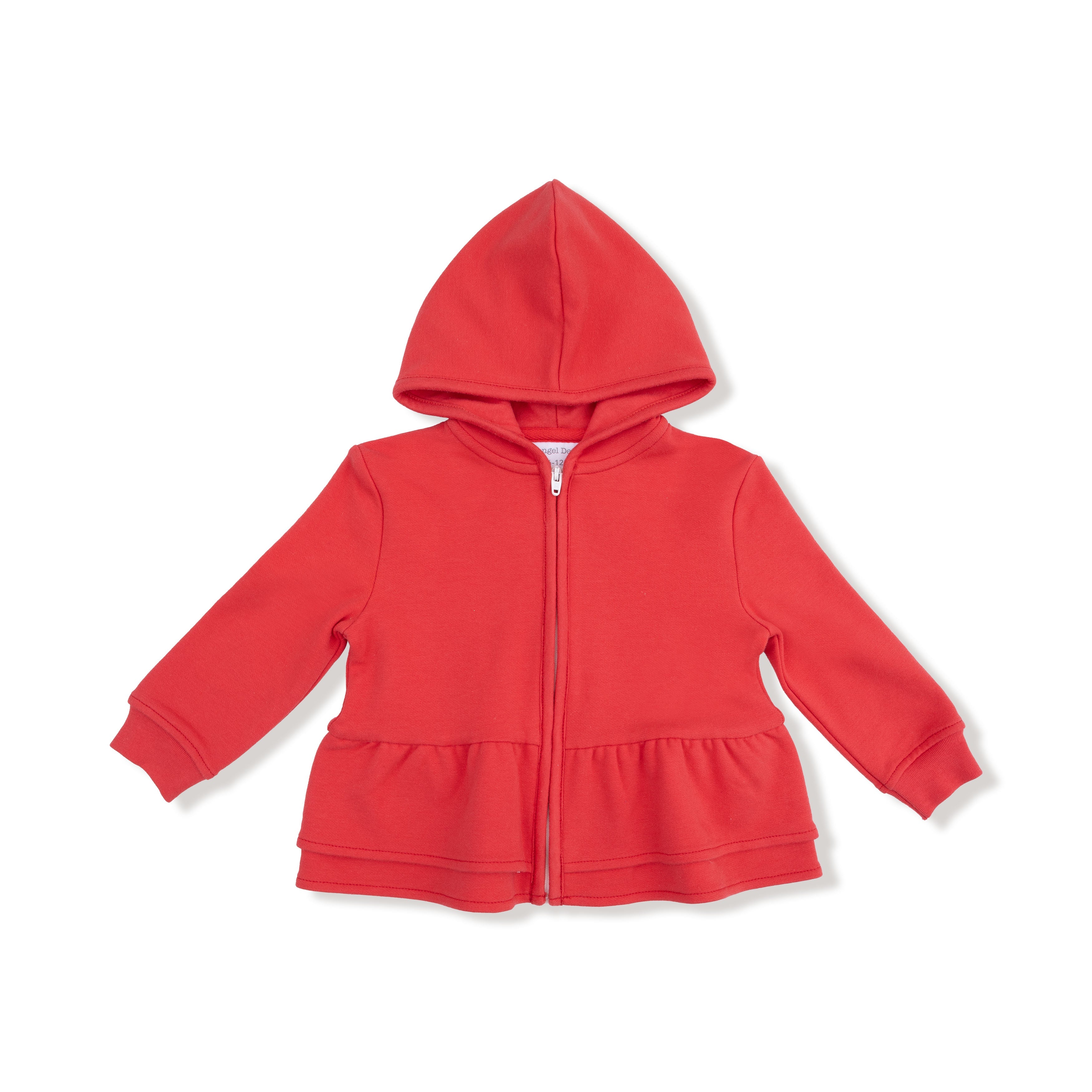 Varsity - Red - Zip Peplum Hoodie