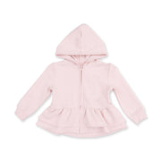 Veiled Pink Bows - Zip Peplum Hoodie