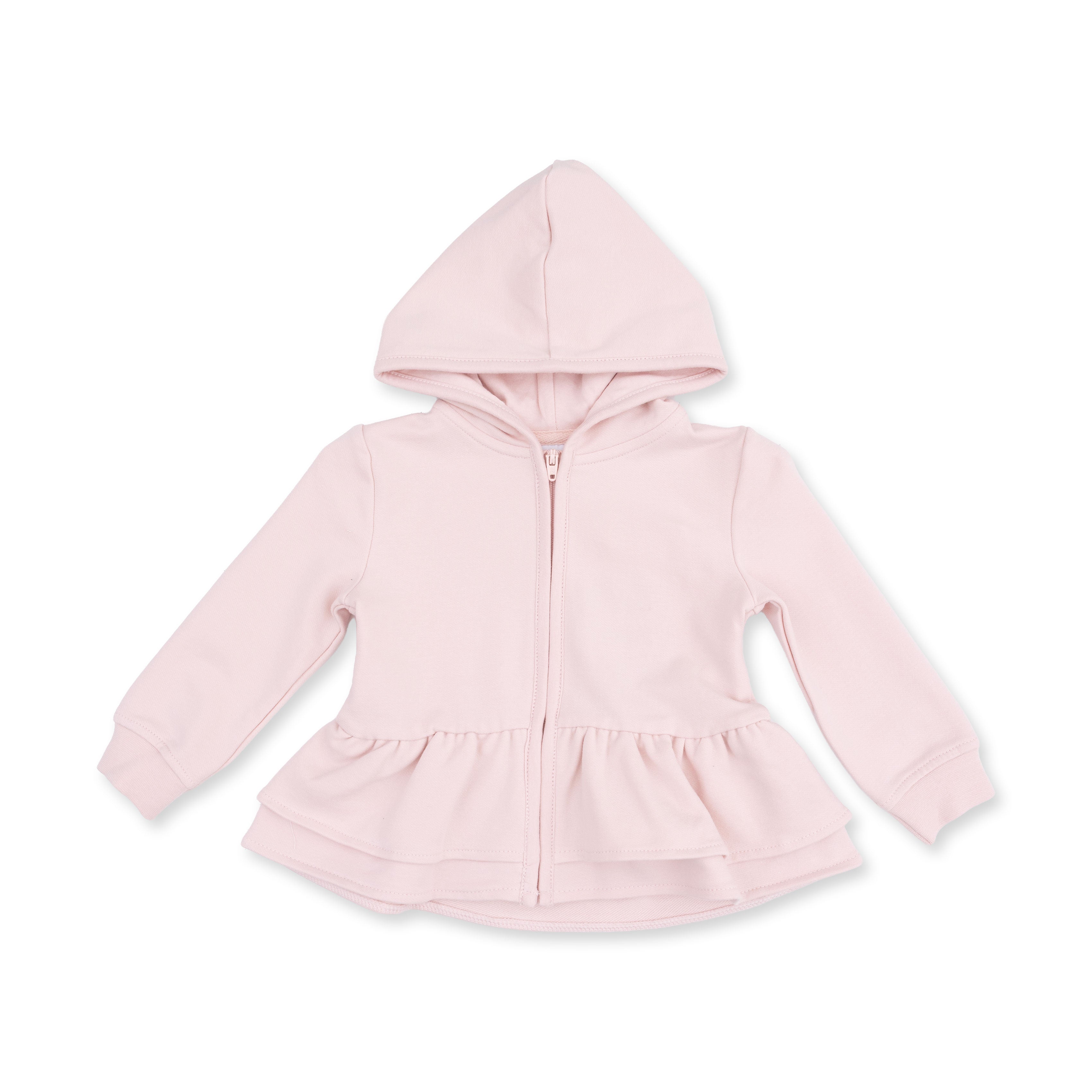 Veiled Pink Bows - Zip Peplum Hoodie