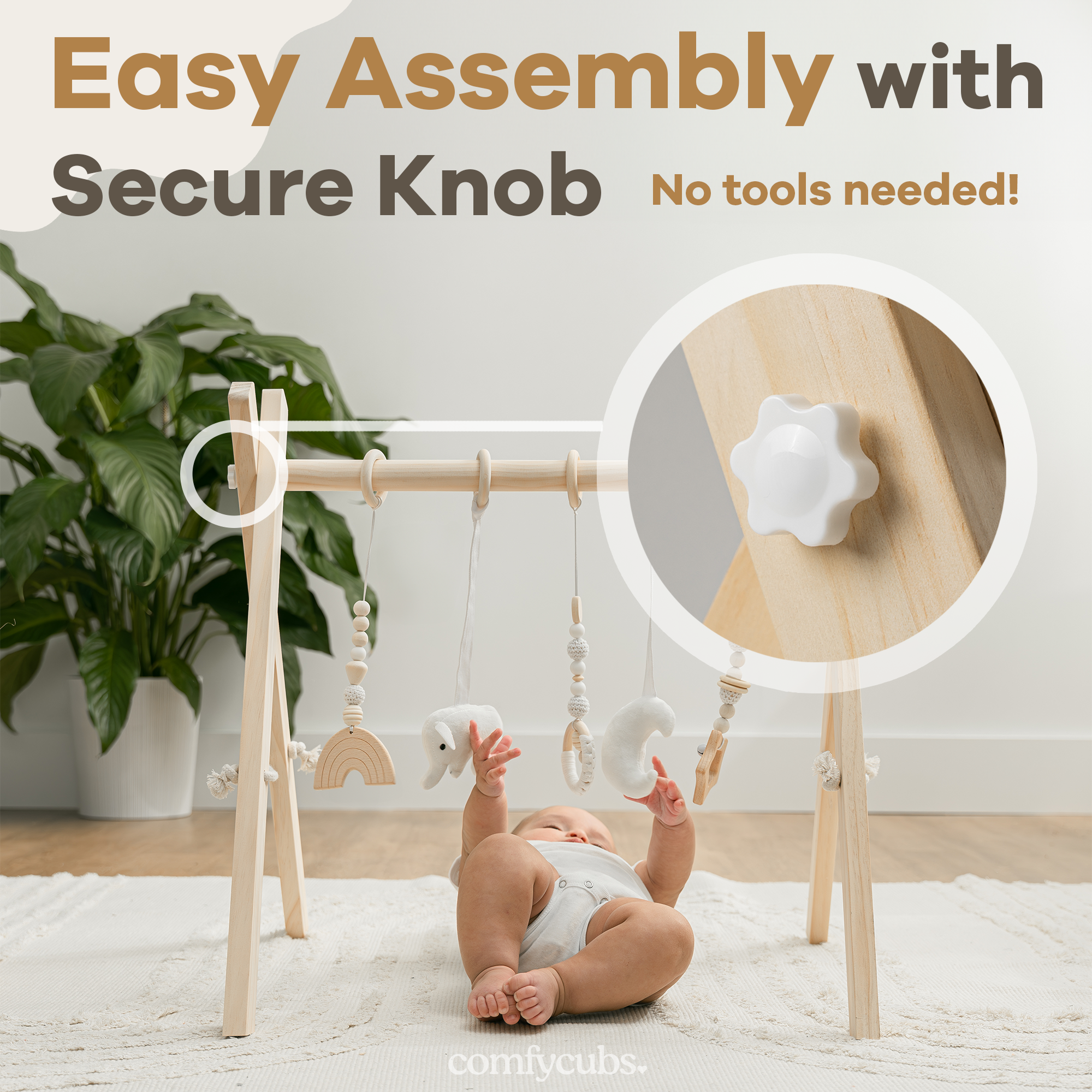 Baby Play Gym in Natural Wood