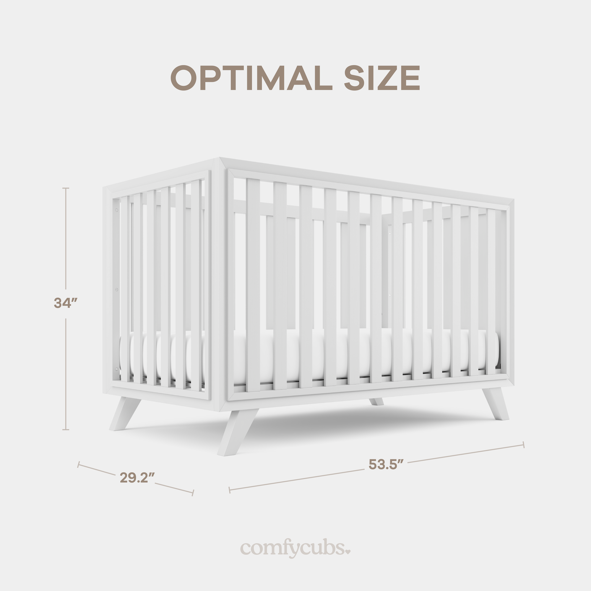 Baby Crib for 0 to 3 Years - All White