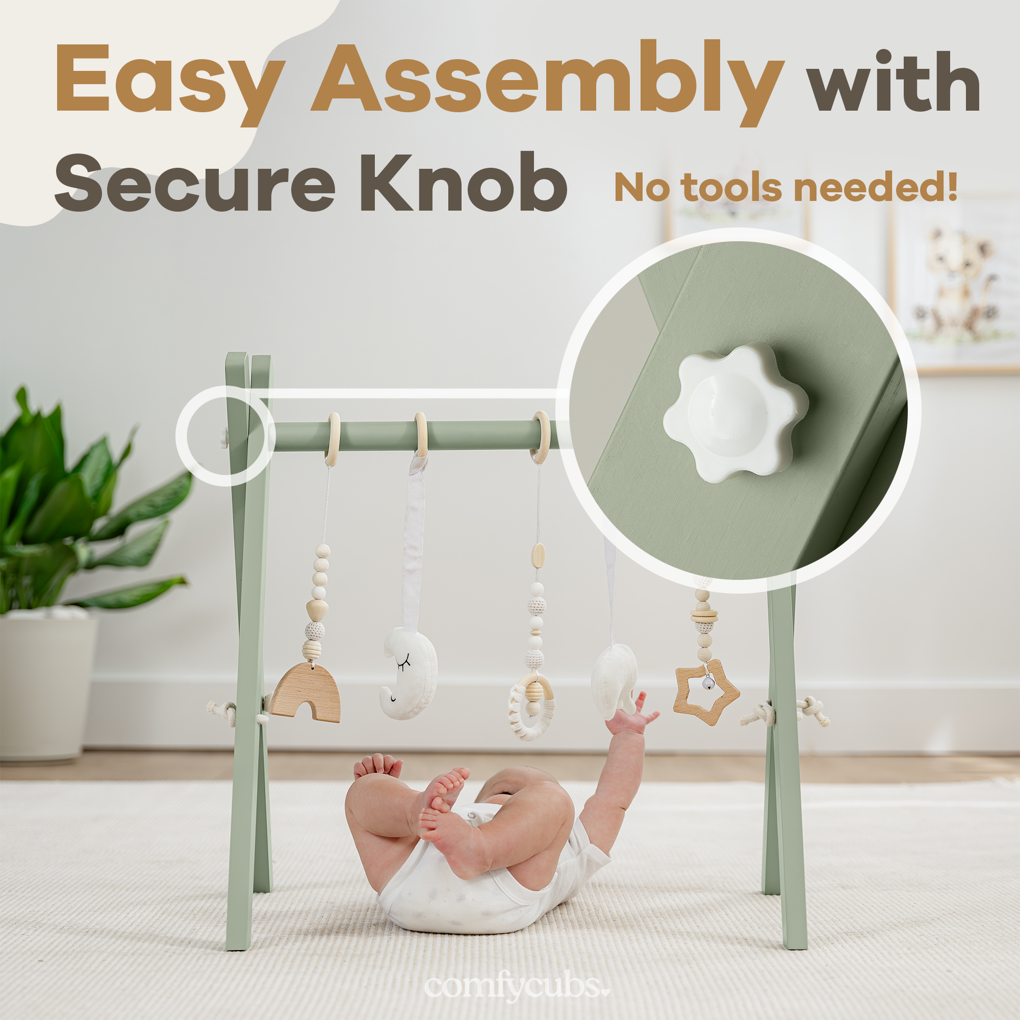 Baby Play Gym in Sage