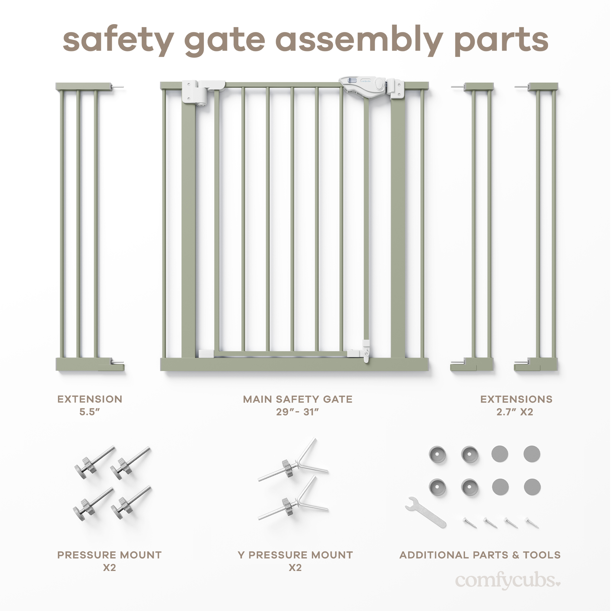 Baby Safety Gate in Sage
