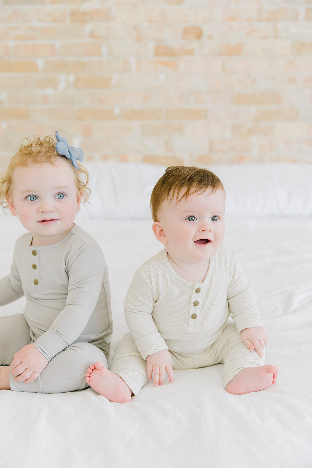 oatmeal ribbed two-piece set